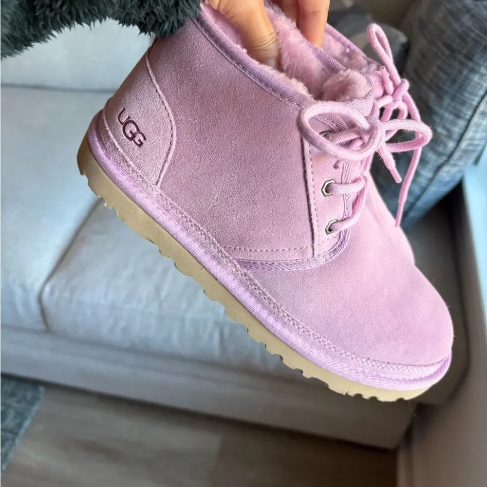 UGG Neumel boots in a primrose pink suede